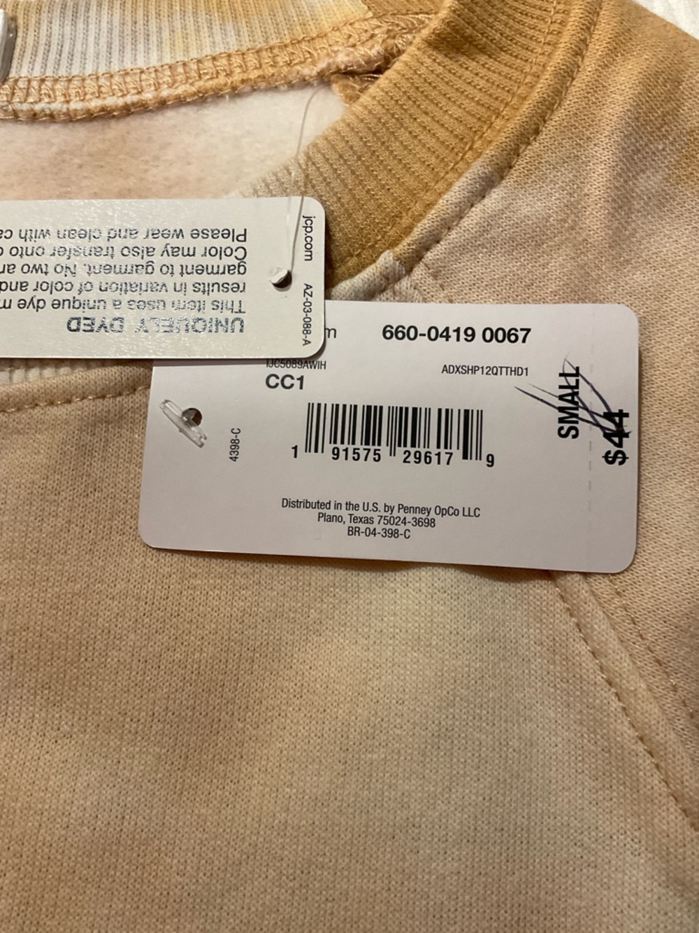 flirtitude Active Soft Tie-Dye Crewneck - Crop Sweatshirt. NWT - Picture 4 of 7